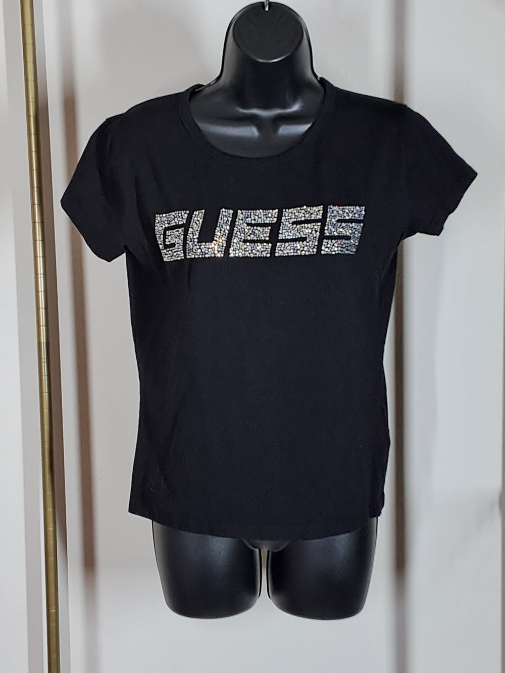 Guess Black Tee with Sparkling Logo